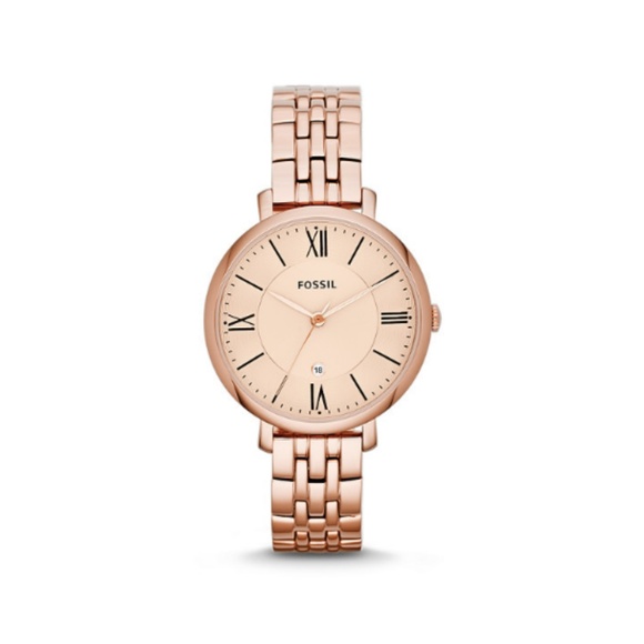 Fossil Accessories - Fossil Jacqueline 3 Hand Rose Gold Link Watch
